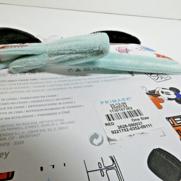 Eye Mask Disney London Mickey & Minnie Mouse Ears Queen Crown Red Bus Fuzzy NWT - Picture 6 of 8